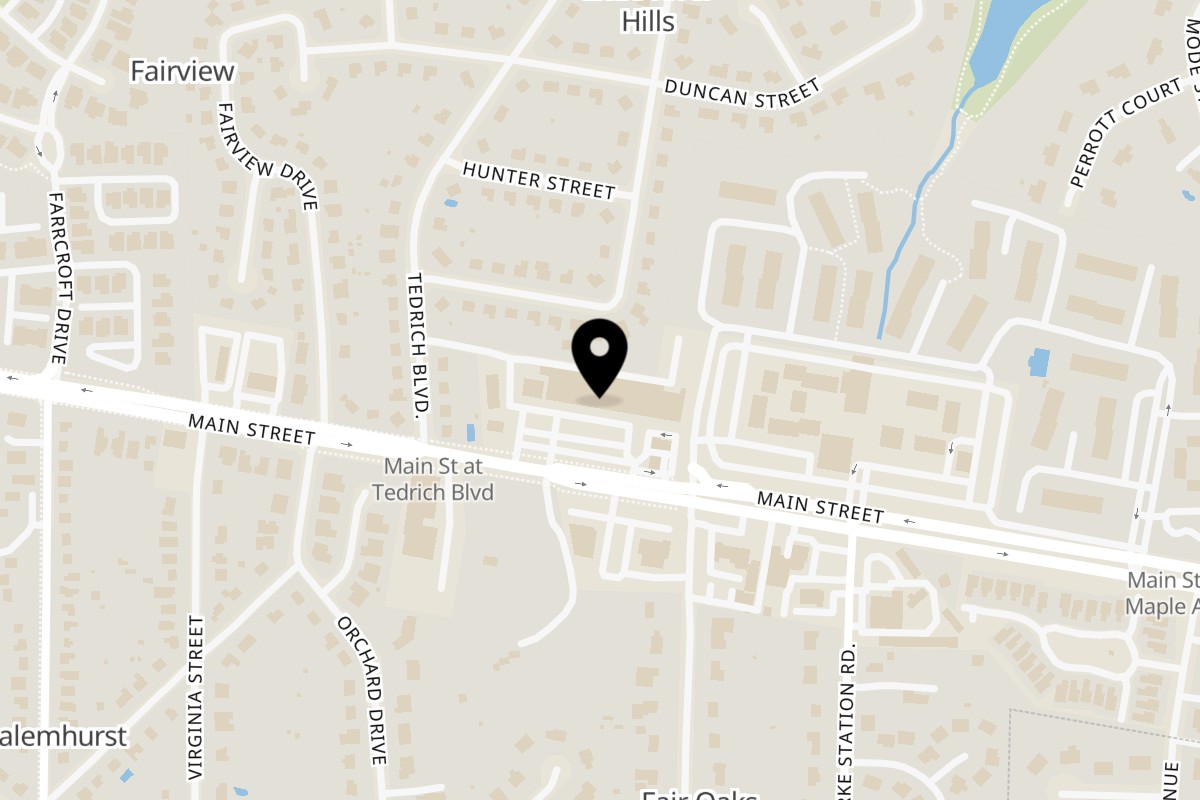 Map showing the location of Vivi Bubble Tea Fairfax on 9974 Main St in Fairfax