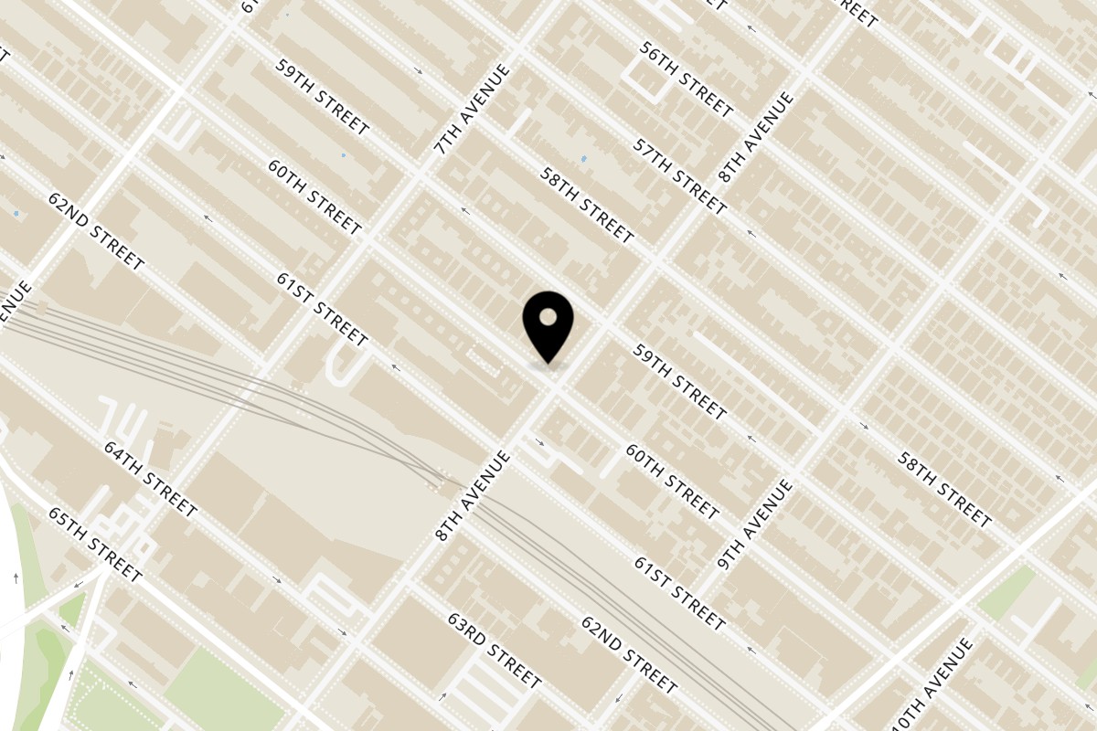 Map showing the location of Vivi Bubble Tea Sunset Park on 5924 8th Ave in Brooklyn
