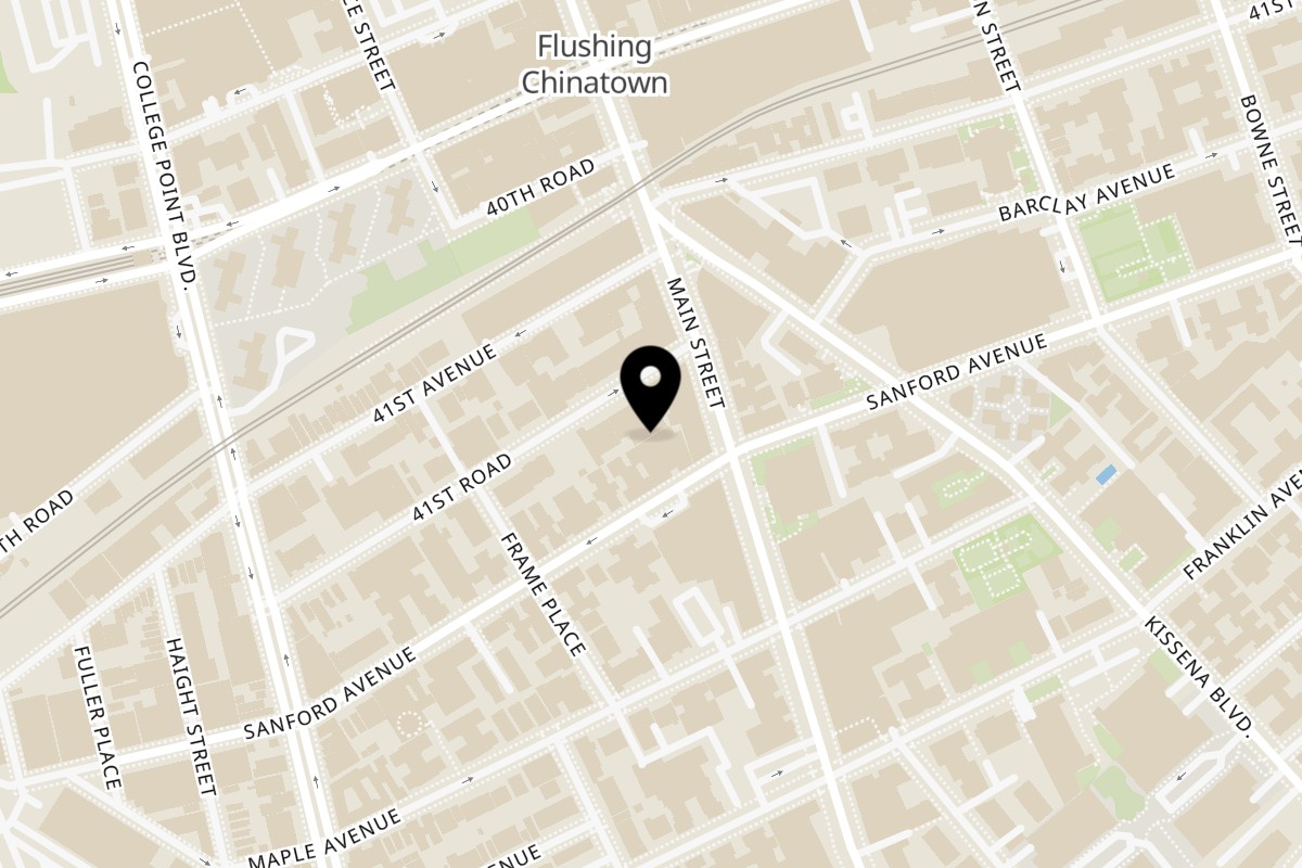 Map showing the location of Vivi Bubble Tea Flushing Golden Mall on 41-28 Main St t7 in Flushing