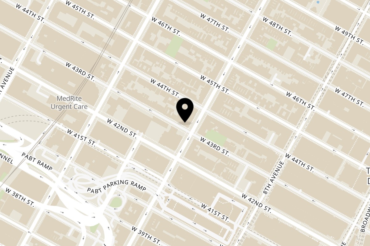Map showing the location of Vivi Bubble Tea Hell's Kitchen on 607 9th Ave in New York