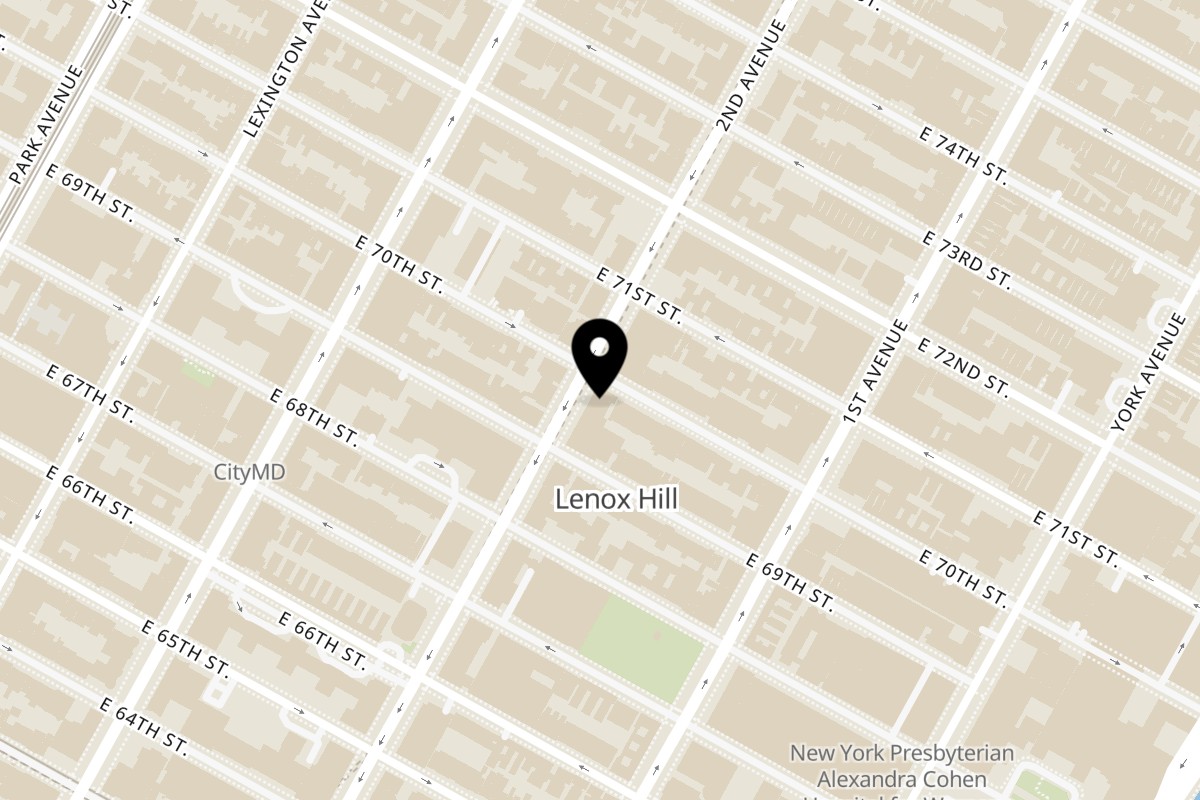 Map showing the location of Vivi Bubble Tea Upper East Side on 1324 2nd Ave in New York