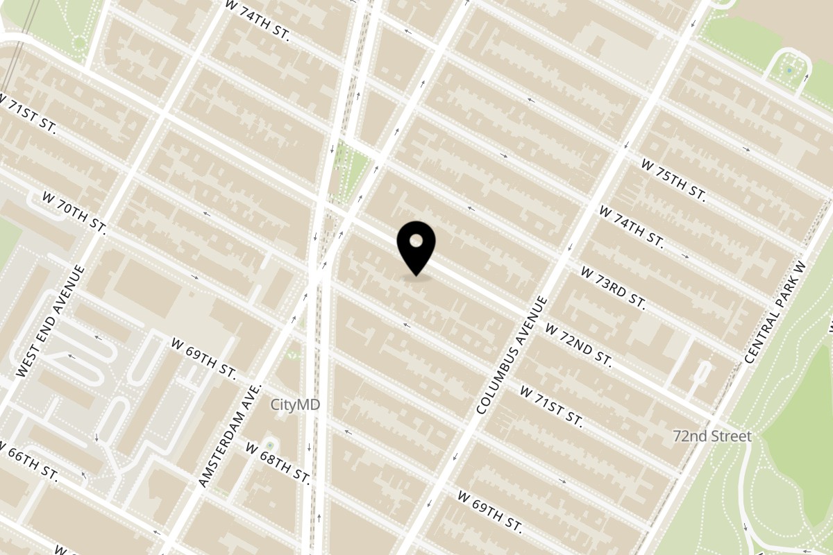 Map showing the location of Vivi Bubble Tea Upper West Side on 146 W 72nd St in New York