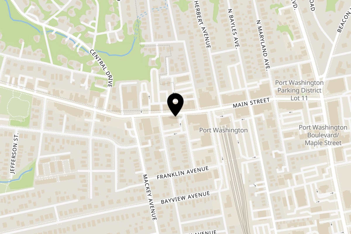 Map showing the location of Vivi Bubble Tea Port Washington on 100 Main St in Port Washington
