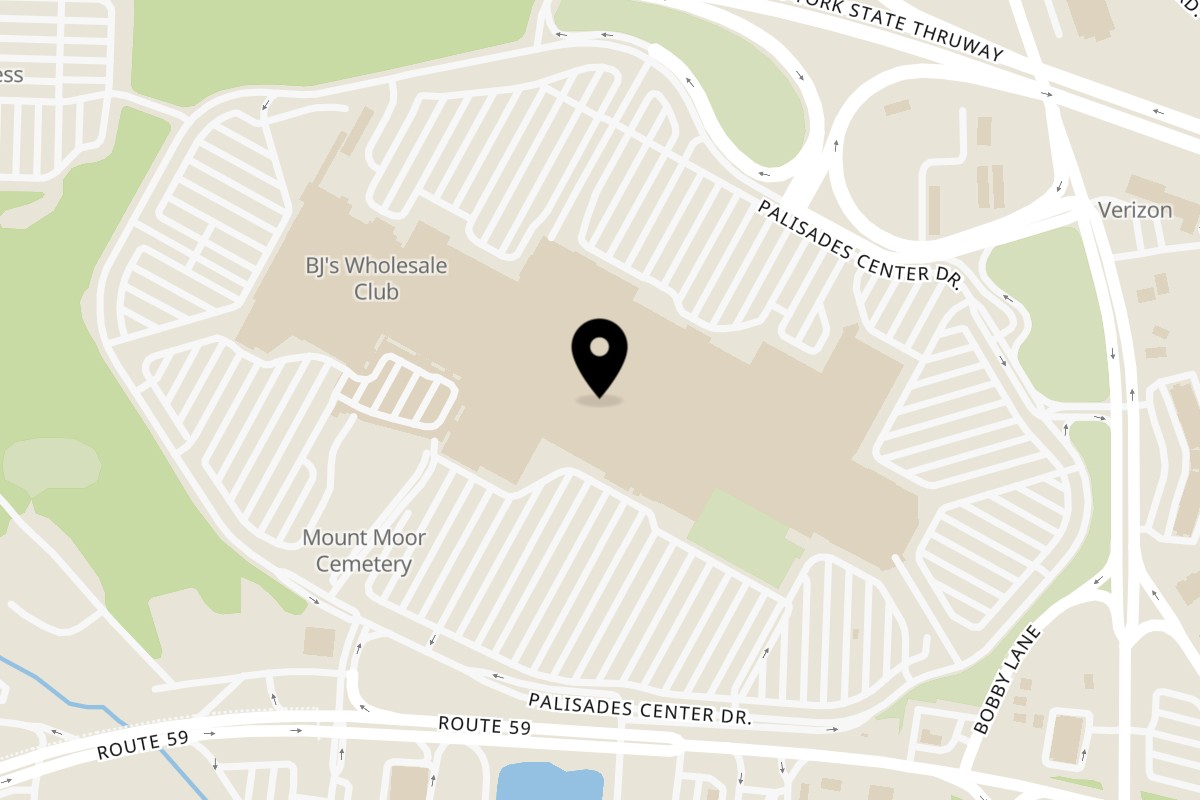 Map showing the location of Vivi Bubble Tea West Nyack on 2502 Palisades Center Dr in West Nyack