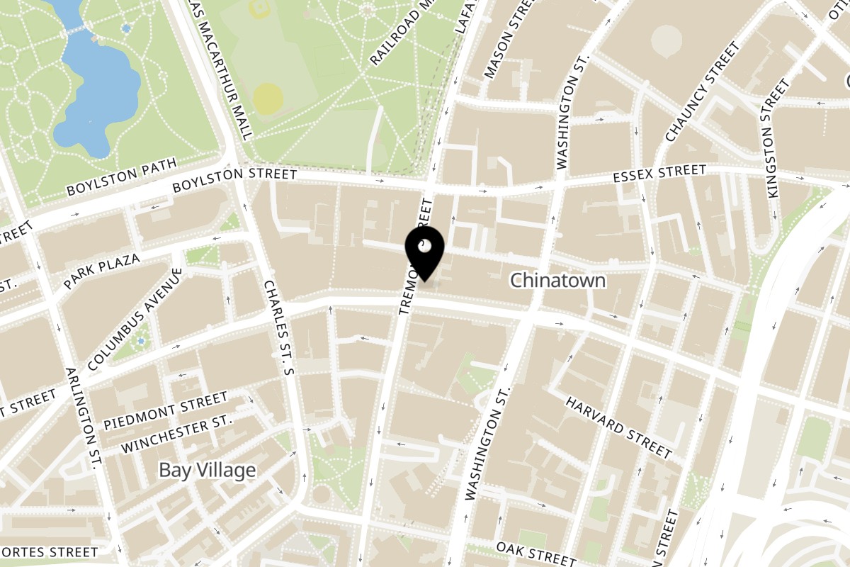 Map showing the location of Vivi Bubble Tea Theater District on 230 Tremont St in Boston